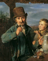 Bracciante con suo figlio