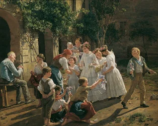 La mattina della Festa del Corpus Domini di Ferdinand Georg Waldmüller (1793-1865)