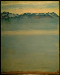 Lago di Ginevra con le Alpi savoiarde
