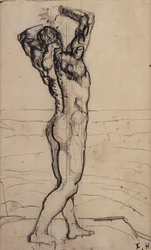 Nudo maschile, studio per La Verità; Mannlicher Akt, Studie zur Wahrheit, c.1902