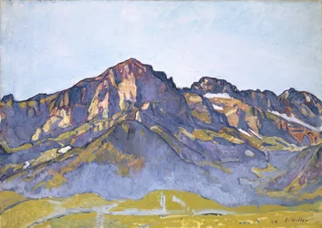 Le Dents Blanches a Champéry al Sole del Mattino, 1916