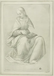 Studio per figura di donna seduta