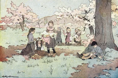 Bambini che raccolgono fiori dai campi, in Imagier de l