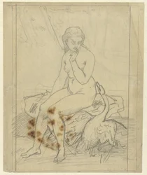 Leda seduta con il cigno