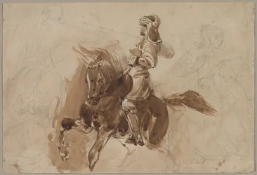 Figura corazzata a cavallo (recto), c. 1828