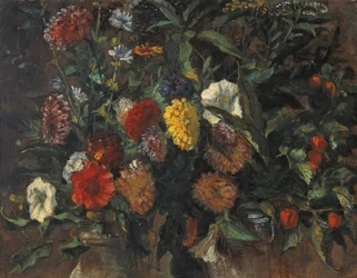Natura morta di fiori, 1848 circa (olio su cartone)