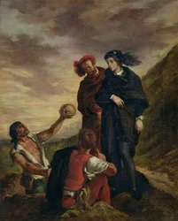 Amleto e Orazio nel cimitero, dalla scena 1, atto V di Amleto di William Shakespeare (1564-1616), 1839