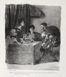 Illustrazioni per Faust: Mefistofele da Marthe