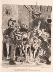 Illustrazioni per Faust: Mefistofele nella taverna degli studenti, 1828