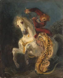 Cavaliere attaccato da un giaguaro