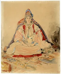 Il matrimonio ebraico di Tangeri. Disegno ad acquerello di Eugène Delacroix