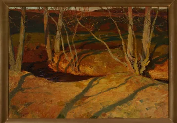 Paesaggio autunnale al tramonto