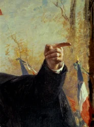 Mano. Dettaglio del ritratto di Paul Déroulède (1846-1914), militante nazionalista francese, che indica con il dito