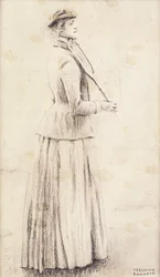 Una giocatrice di tennis; Studio per "Memories", c.1887