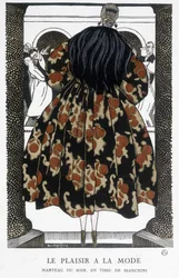 Cappotto da sera di Bianchini - Illustrazione di Fernand Simeon (1884-1928), in "Gazette du bon ton"