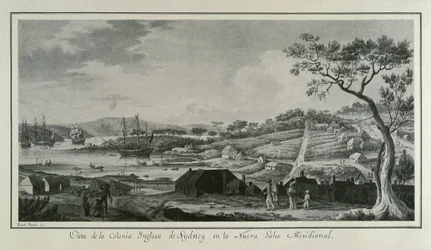 Australia, colonia inglese del Nuovo Galles del Sud (disegno della spedizione scientifica di Alejandro Malaspina)