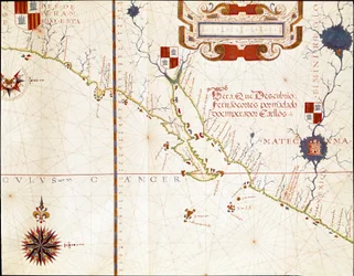 Vista della costa occidentale del Messico e della California meridionale - Mappa