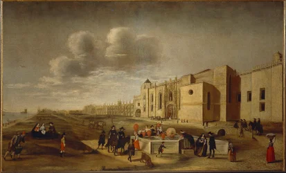 Vista panoramica del Monastero dos Jerónimos e della Piazza do Império, Lisbona