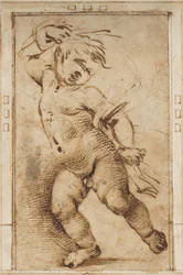 Putto danzante con drappo