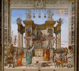 San Filippo invita un mostro a lasciare il tempio di Marte a Hierapolis (dipinto)