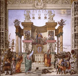 San Filippo che esorcizza il demone dal tempio di Marte, parete sud della Cappella Strozzi, c.1497-1502