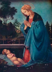 La Madonna che adora il Bambino Gesù, XV secolo, 1910