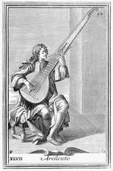 Arciliuto, tavola XLVII da Gabinetto Armonica, 1722