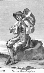 Corno Raddoppiato, tavola XVII da Gabinetto Armonica, 1722