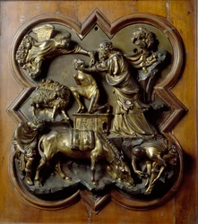 Il sacrificio di Isacco. Bassorilievo realizzato da Filippo Brunelleschi (1377-1446)