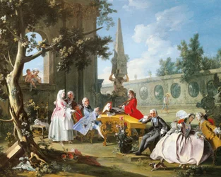 Concerto in giardino di Filippo Falciatore (attivo 1737-1768), (dettaglio)