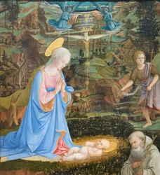 Adorazione del Bambino con il giovane San Giovanni Battista e San Romualdo
