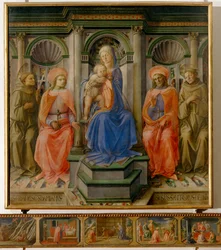 Madonna con bambino e quattro santi (tempera su tavola)
