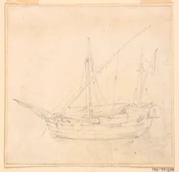 Disegno, Una nave a vela, 1780 ca.