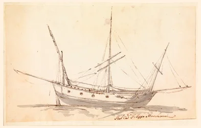 Disegno, Una nave a vela, 1780 ca.