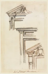 Disegno, Tre casse di finestre o porte, 1770 ca.