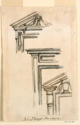 Disegno, Tre casse di finestre o porte, 1770 ca.