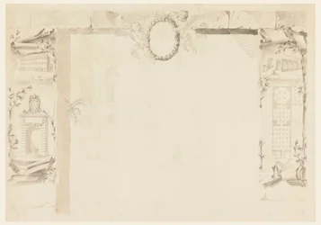 Disegno, progetto incompiuto per un foglio commemorativo riferito all