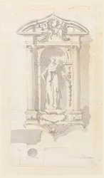 Nicchia con una statua di una santa