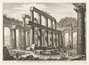 Altra veduta interiore del tempio esastilo ipetro dalla parte di mezzo giorno, da Antichità di Pesto