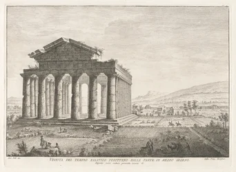 Veduta del tempio esastilo perittero dalla parte di mezzo giorno, da Antichità di Pesto