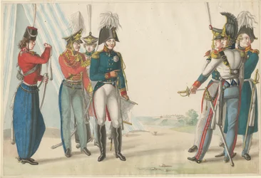Zar Alessandro I e ufficiali russi