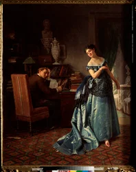 Una dama alla moda, preparazione per un ballo