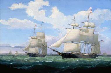 Le navi "Winged Arrow" e "Southern Cross" nel porto di Boston
