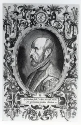 Abraham Ortelius, frontespizio del suo Theatrum Orbis Terrarum, 1579