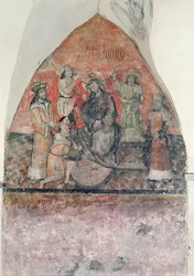 Cristo incoronato con la corona di spine, affresco nella cripta, c.1480-1540