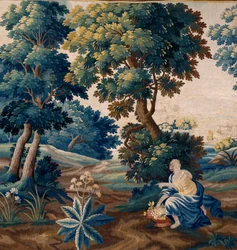 Arazzo fiammingo. Fine XVII secolo. Proprietà della chiesa Sint-Walburgakerk Oudenaarde (Dekenij van de Sint-Walburga).