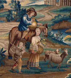 Arazzo fiammingo. Fine XVII secolo. Proprietà della chiesa Sint-Walburgakerk Oudenaarde (Dekenij van de Sint-Walburga).