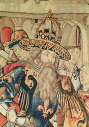 Testa di Carlo Magno, officina di Tournai (dettaglio)