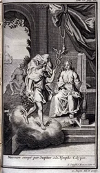 Mercurio inviato da Giove alla ninfa Calipso. Illustrazione per il libro V dell