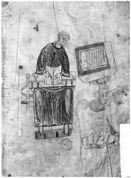Ms 528 fol.1r Lezionario, il copista